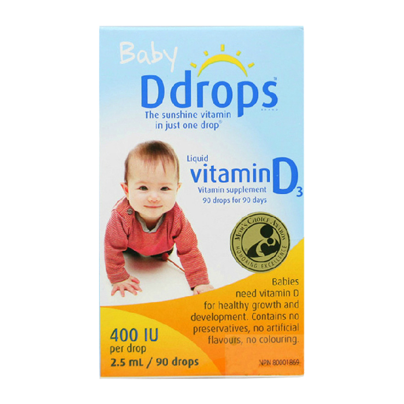 加拿大 Ddrops 婴儿维生素D3补钙滴剂 美版